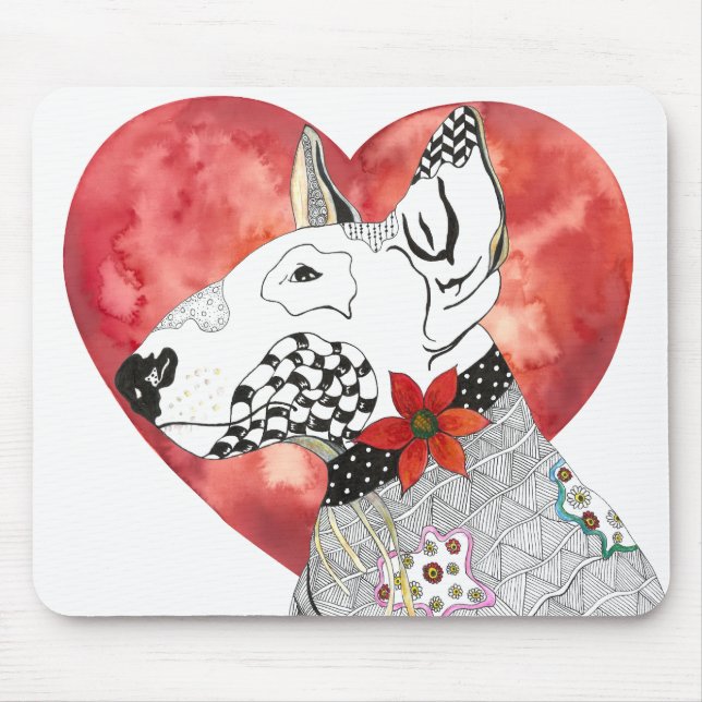 Tapis de souris Bull Terrier Coloré (Devant)