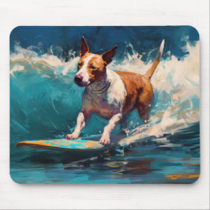 Tapis De Souris Bull Terrier Plage Surf Peinture