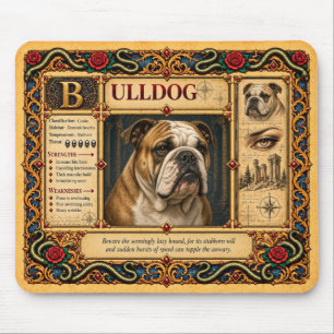 Tapis De Souris Bulldog, Art du Bestiaire Médiéval