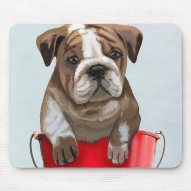 Tapis De Souris Bulldog Bucket Of Love Red 2 (Devant)