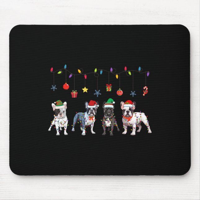 Tapis De Souris Bulldog Christmas5 (Devant)