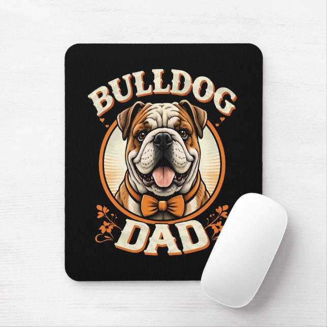 Tapis De Souris Bulldog Dad – Cute Vintage Bulldog Father’s Day (Avec souris)