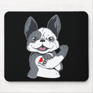 Tapis De Souris Bulldog Funny J'aime maman tatouage