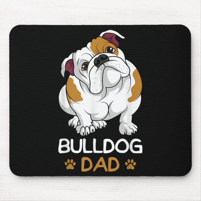 Tapis De Souris Bulldog Papa Drôle Anglais Bulldog Chien Propriéta (Devant)