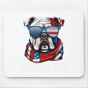 Tapis De Souris Bulldog Papa Usa Drapeau 4 juillet père de chien