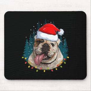 Tapis De Souris Bulldog portant Noël Noël Noël Noël - Bulldog Love