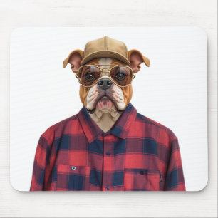 Tapis De Souris Bulldog portant une chemise en plastique