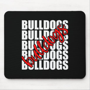 Tapis De Souris Bulldogs Red School Sports Fan Team Spirit