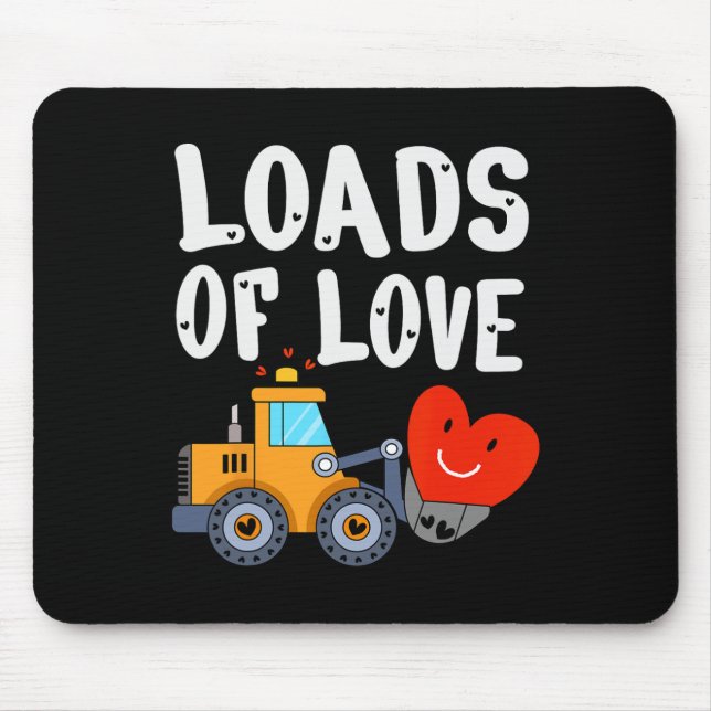 Tapis De Souris Bulldozer de la Saint-Valentin mignon véhicule cha (Devant)