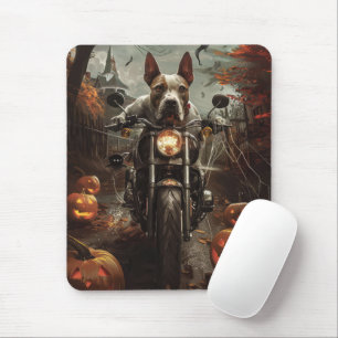 Tapis De Souris Bulle Terrier Riding Moto Halloween effrayant