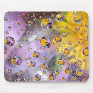 Tapis De Souris Bulles abstraites avec des fleurs. Crédit : Nancy