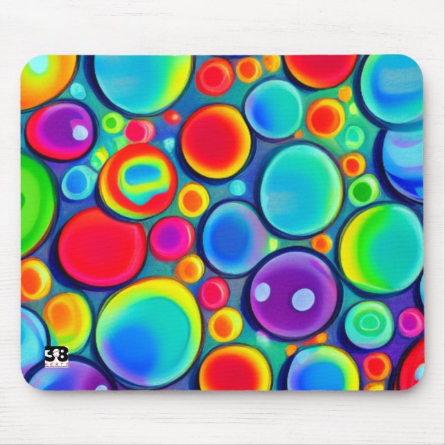 Tapis De Souris Bulles arc-en-ciel (Devant)