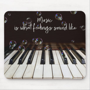 Tapis De Souris Bulles sur Piano Clavier Citation de souris Pad