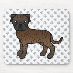 Tapis De Souris Bullmastiff bringé Chien de dessin animé mignon