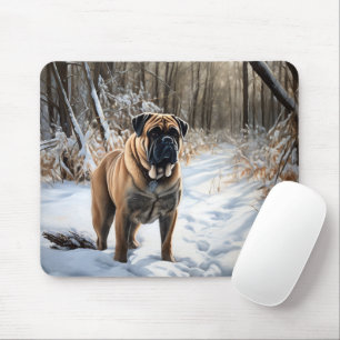 Tapis De Souris Bullmastiff Laisser neiger Noël