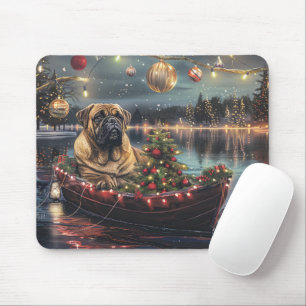 Tapis De Souris Bullmastiff Noël Festive Voyage