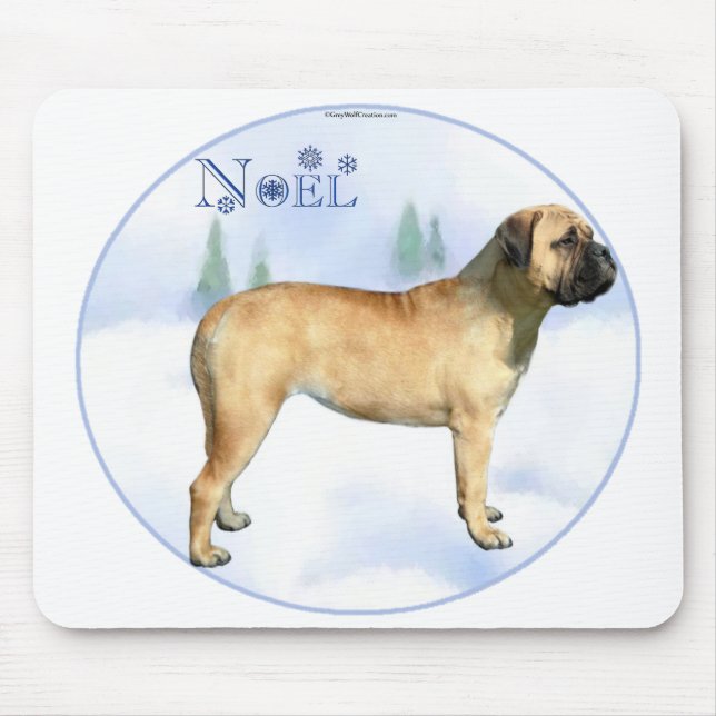 Tapis De Souris Bullmastiff Noel Mousepad (Devant)