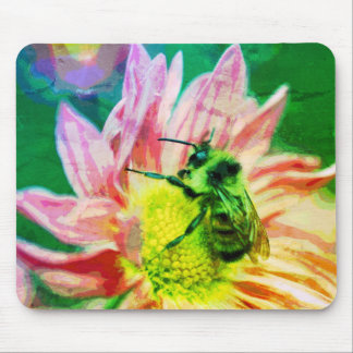 Tapis De Souris Bumble Bee On Daisy Flower Art Abstrait