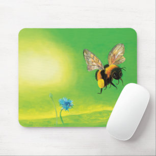 Tapis De Souris Bumble bee survolant une prairie Illustration