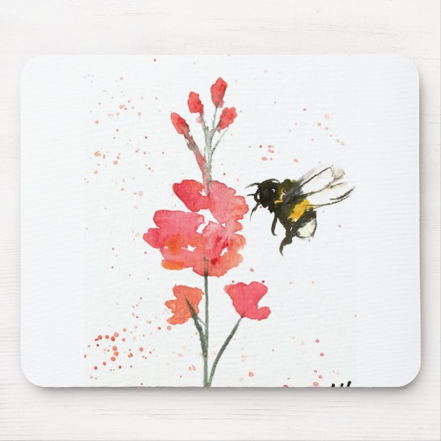 Tapis De Souris Bumblebee et fleur (Devant)