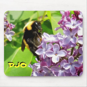 Tapis De Souris Bumblebee sur Lilac fleurir Vos initiales
