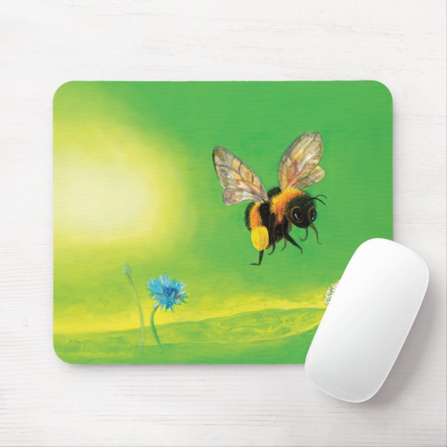 Tapis De Souris Bumblebee survolant le pré (Avec souris)