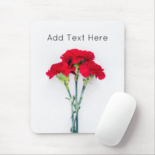 Tapis De Souris Bundle of Red Carnation Flowers
