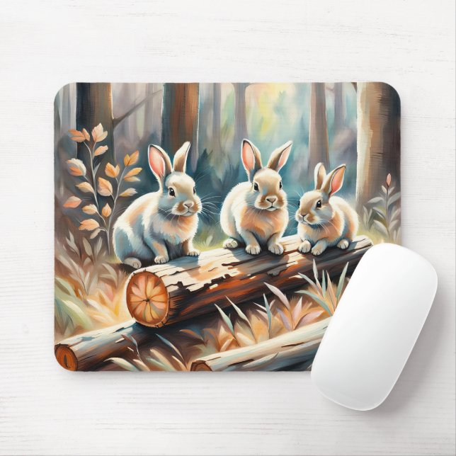 Tapis De Souris Bunnie En Forêt (Avec souris)