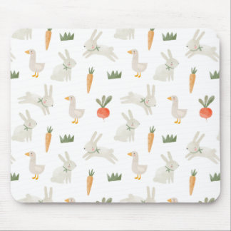 Tapis De Souris Bunnies & Canards sur le Motif de ferme