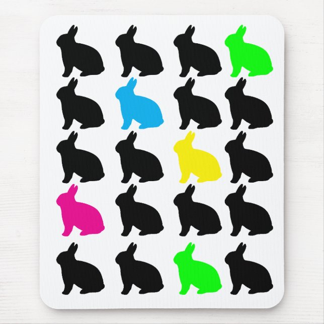 Tapis De Souris Bunnies colorés Mousepad (Devant)
