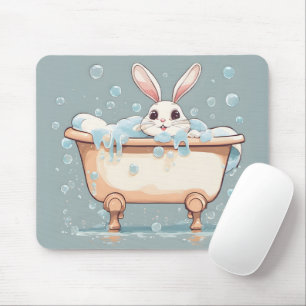 Tapis De Souris Bunny Dans Le Bain À Bulle