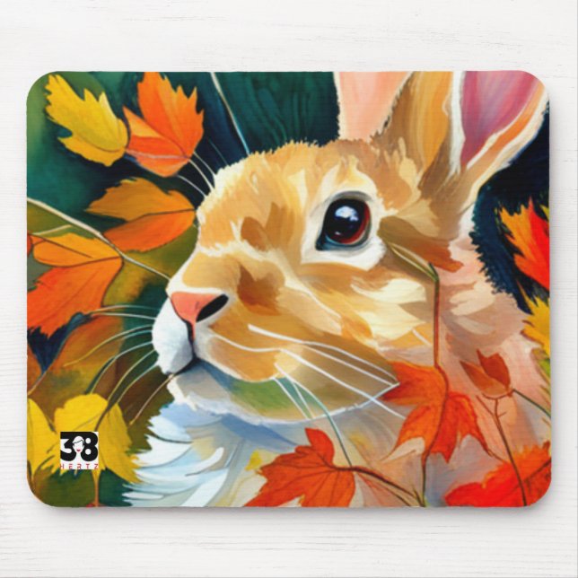 Tapis De Souris Bunny d'automne (Devant)