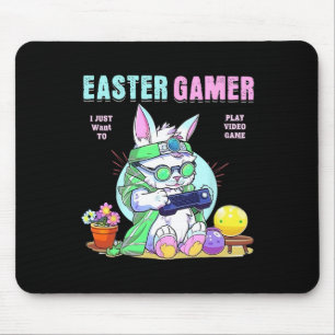 Tapis De Souris Bunny de Pâques Funny Joueur Vidéo Jeu Garçons Fil