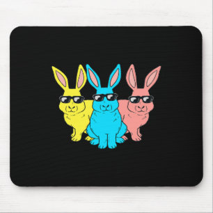 Tapis De Souris Bunny Hip hop de Pâques Trio Bunnies Fun Boys Girl