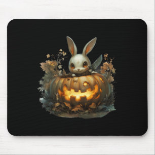 Tapis De Souris Bunny Mayhem Déplaisant Halloween Bunny Citrouille