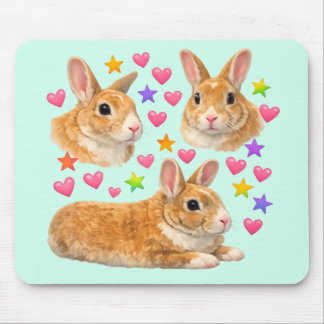 Tapis De Souris bunny rabbit kawaii cute rainbow pet mom