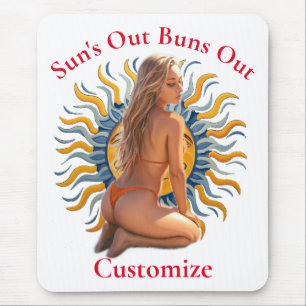 Tapis De Souris Buns Out Bikini Beach Girl Thunder_Cove