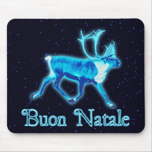 Tapis De Souris Buon Natale - Caribou bleu (rennes)