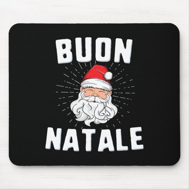 Tapis De Souris Buon natale christmasitaly italien père Noël babbo (Devant)
