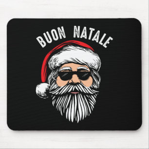 Tapis De Souris Buon natale italien santa claus babbo drôle christ