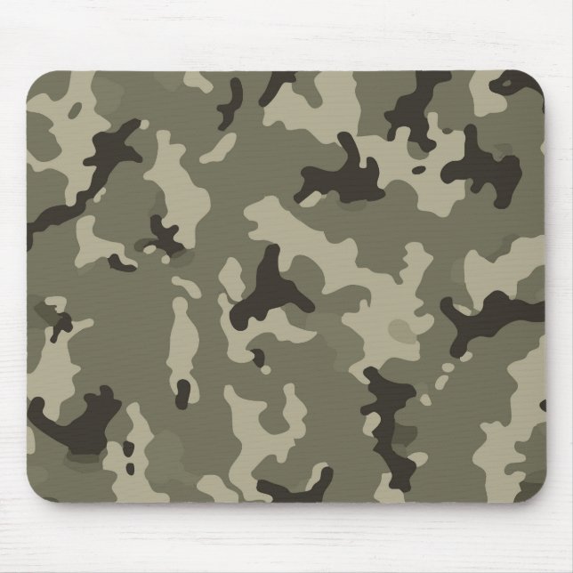 Tapis De Souris Bureau de jeu de style camouflage vert mat (Devant)