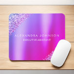 Tapis De Souris Bureau de Parties scintillant Purple Pink Ombre<br><div class="desc">Parties scintillant rose violet Faux Parties scintillant étincelante Métallic Foil Minimaliste Business Mousepad (Mouse Pad) avec typographie en lettres blanches pour le monogramme. Le design Rose Gold Girly Business peut être customisé avec votre nom. Veuillez contacter le concepteur pour customiser les articles correspondants.</div>
