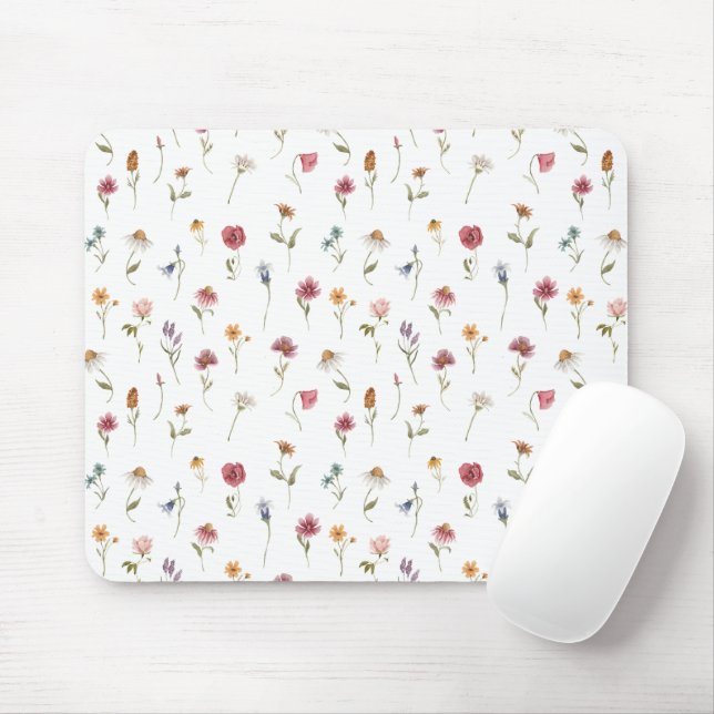 Tapis De Souris Bureau des femmes Fleurs sauvages de ressort d'aqu (Avec souris)