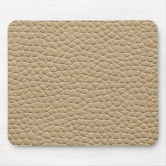 Tapis De Souris Bureau Moderne Calme en Cuir Beige (Devant)