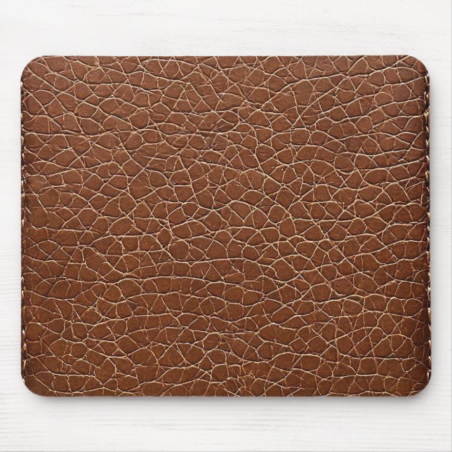 Tapis De Souris Bureau Moderne Calme en Cuir Marron (Devant)