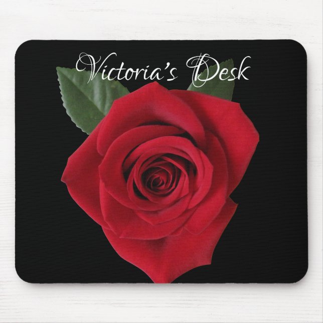 Tapis De Souris Bureau rose rouge foncé Mousepad avec le nom (Devant)