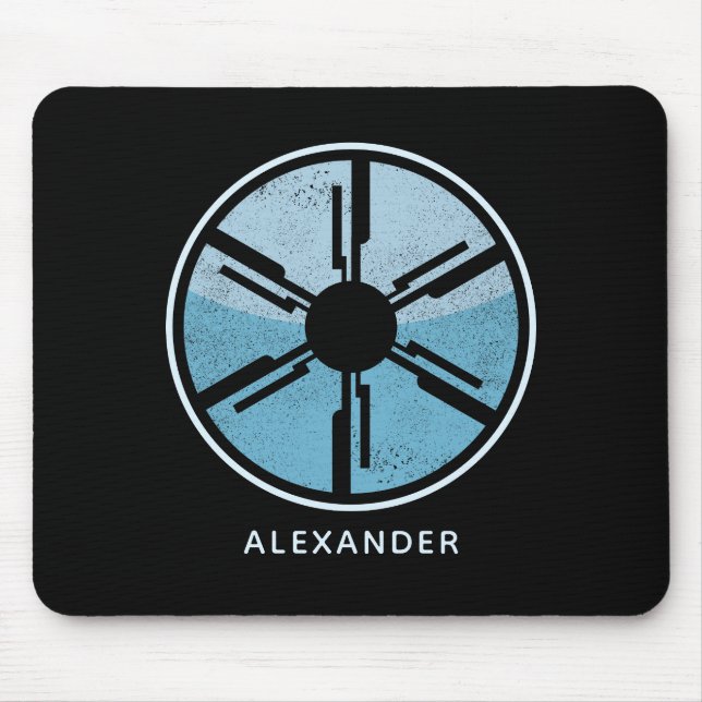 Tapis De Souris Bureau SciFi cool Cosmique Décoré Bleu Ombre (Devant)