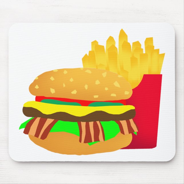 Tapis De Souris Burger et frites (Devant)