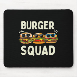 Tapis De Souris Burger Squad Funny Hamburger Fast Foodie Amateurs 