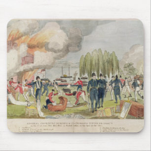 Tapis De Souris Burning d'amiral Cockburn et pillage